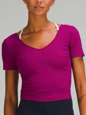 Lululemon Align T-Shirt Short Sleeve Sz 16 in Magenta Purple